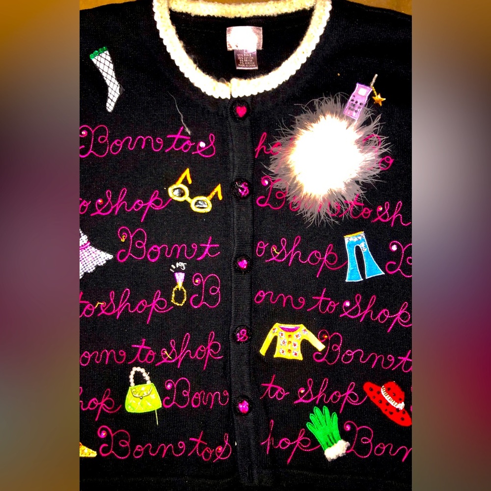 “BORN TO SHOP”… By Berek ., Classic Sweater